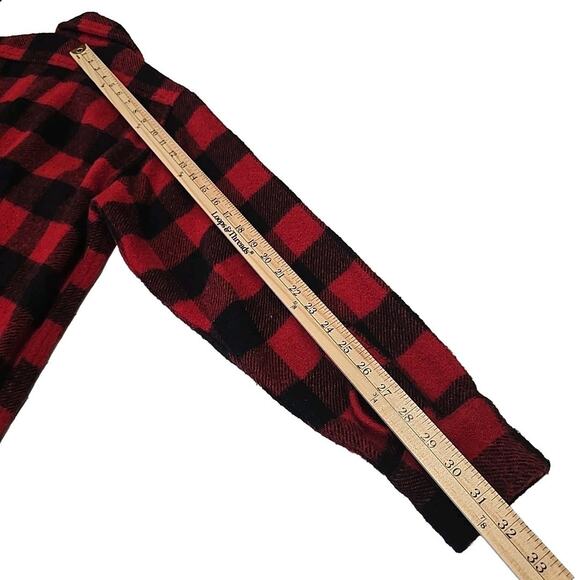 Vtg Sears Roebuck Mens Wool Blend Buffalo Plaid Flannel Sz 14-S-14½ USA Made Red - Picture 6 of 6